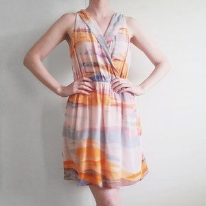 Anthropologie Harlyn Sunset Silk Sleeveless Dress